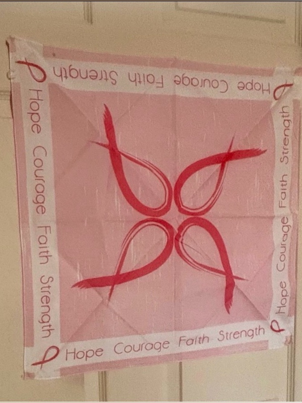Breast Cancer Awareness Pink Ribbon Square Scarf Bandana 20x20 Hope Courage NWOT